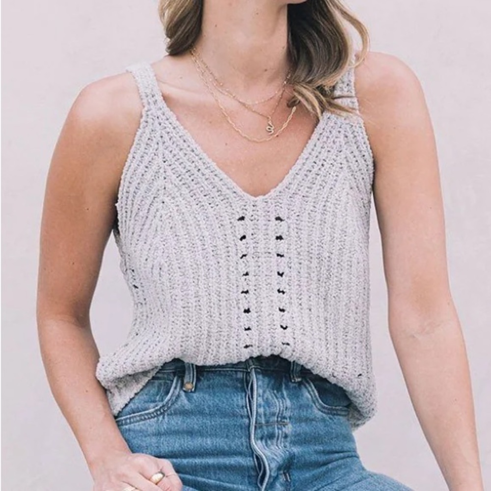 LOVESTITCH Rustic Ribbed Sweater Tank Size S NWT